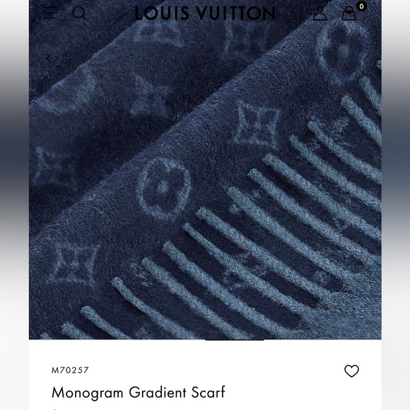 Louis Vuitton cashmere wool navy blue scarf new with tags - Picture 4 of 8